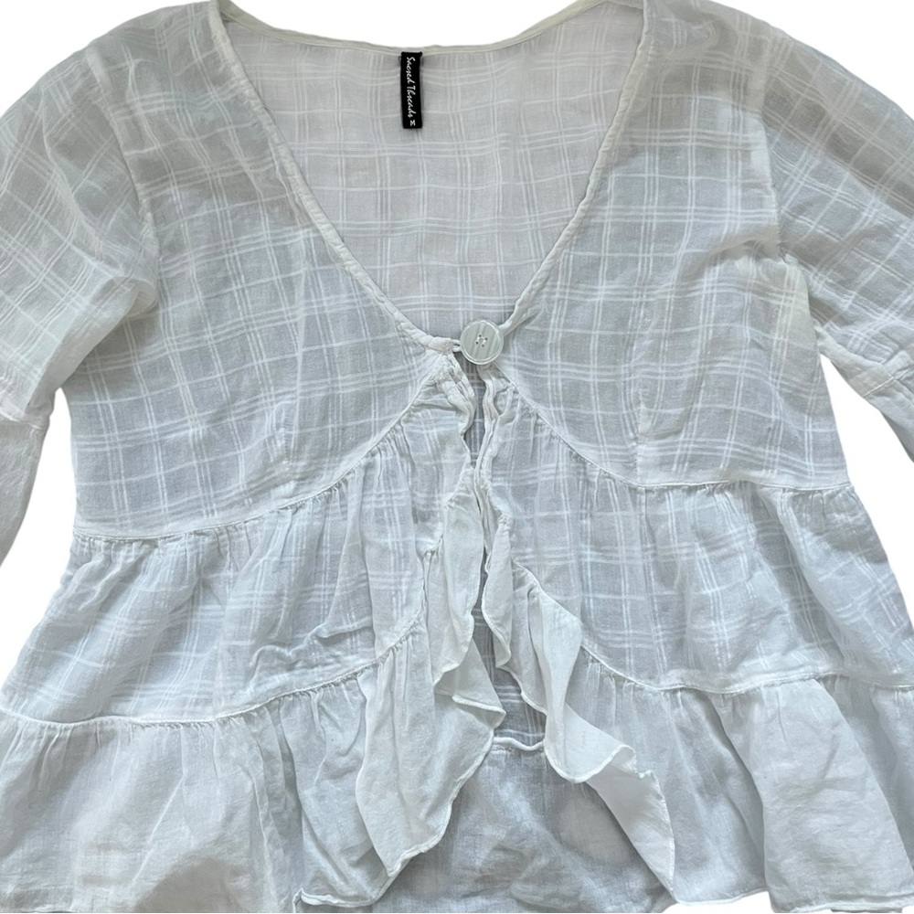 Sacred Threads White Ruffle Blouse - Picture 3 of 5